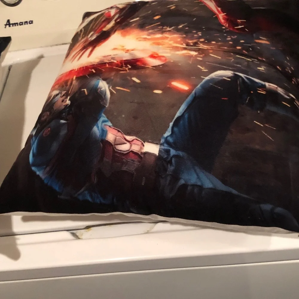 Captain America Themed Decorative Pillow Cover - Blue & Red